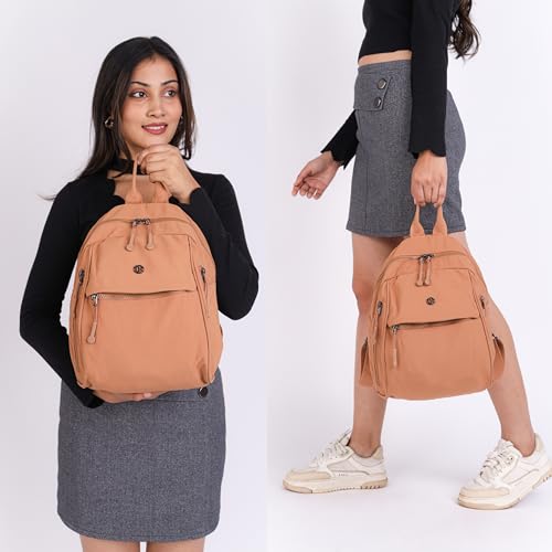 Image of TS WITH TECHSUN Women Mini Backpack | Water-Resistant Compact Bag for Travel, Daily Use & Casual Outings | Fits Only Essentials (L) 26CM X (W) 15CM X (H) 32CM