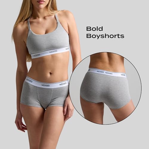 Image of Woxer Womens Boxer Briefs Underwear - Ultra Short Boyshorts Panties, Modal Fabric, Chafe-Free, Boxers for Sleep & Gym