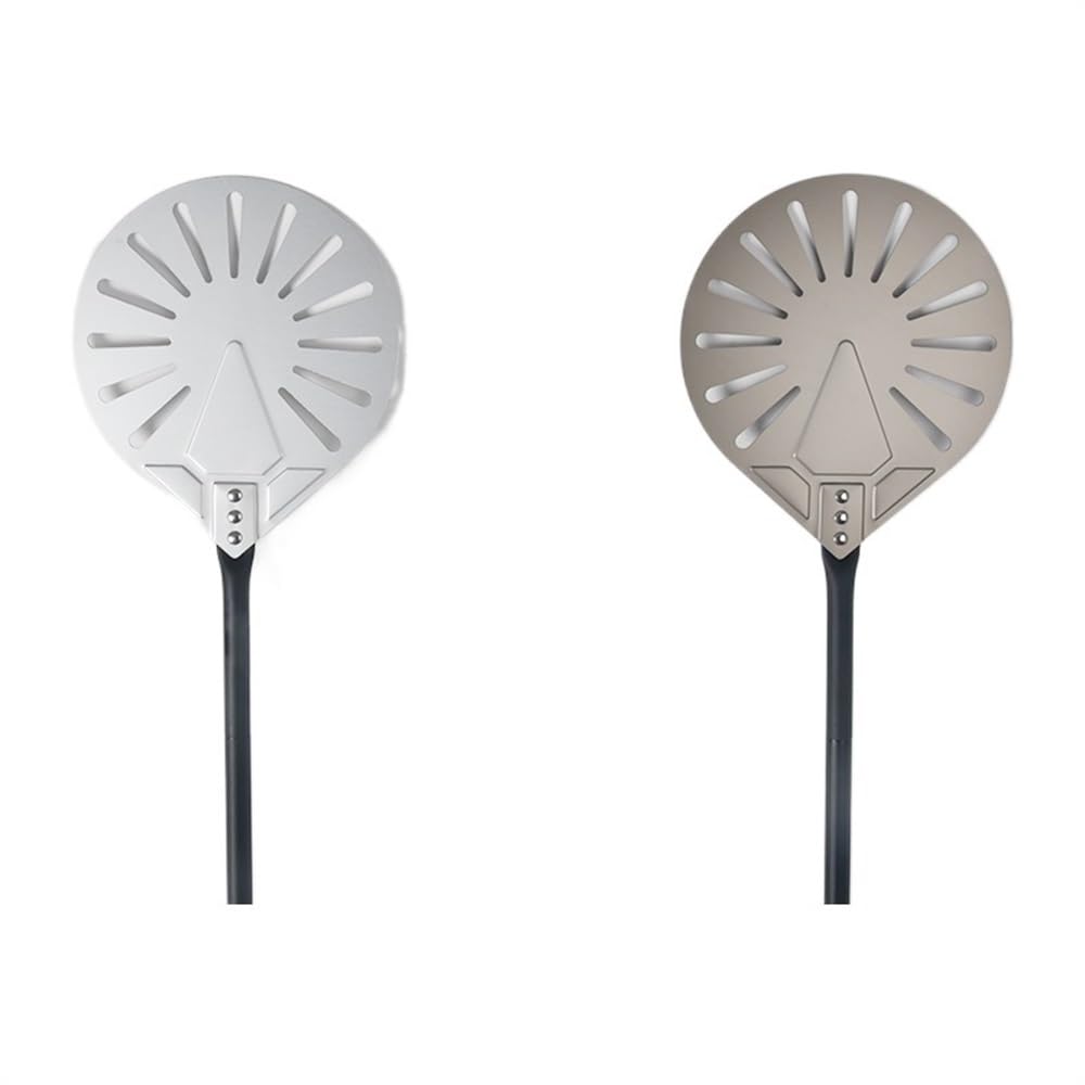 Pizzaschaufel 1 Pcs Long Handle 9 Inch Perforated Pizza Turning Peel Pizza Shovel Aluminum Pizza Peel Pizza Tool Pizzaschieber(13 inch 9 inch Long)