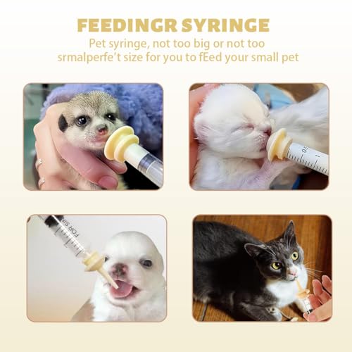 COYUN 10 Stück Haustier Fütterung Silikon Nippel, katzenmilch Aufzuchtflasche für undewelpen Kitten, mit Spritzen, Plastikspritze, Futterspritzen Kleintiere,für Welpen Hund Katze oder andere Haustiere