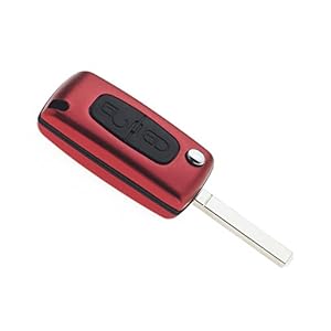 Jongo CE0536 sleutelbehuizing, 2 toetsen, rood, vervanging voor sleutelbehuizing C2, C3, Berlingo B9, Partner B9