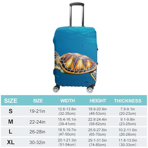 Animals Sea Turtles Luggage Cover, Elastic Luggage Protector Fits 19-32in Suitcases, Washable & Anti-Scratch Suitcase Cover for Men Women L2