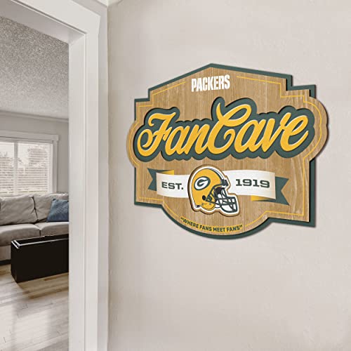 Image of YouTheFan NFL Green Bay Packers FanCave Wall Art | Ready-To-Hang, 3D Multi-Layered Construction, Floating Wall Mount Design, Great Fan Gift, Officially Licensed Artwork