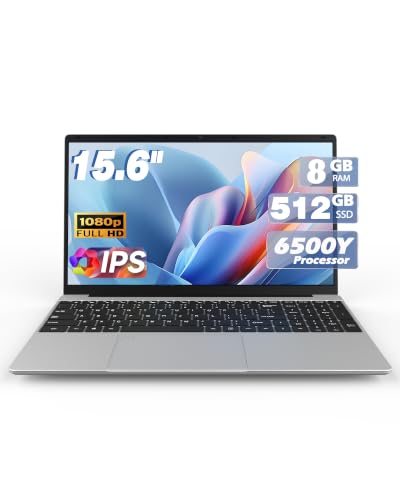 Image of MYW Laptops,15.6 inch IPS 1080P Screen,6500Y Processor 3.4Ghz 8GB RAM 512GB SSD, Laptops with Fingerprint Recognition Backlit Keyboard,WiFi5, USB C(Data), Webcam, HDMI