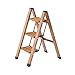 Drabina 3-stopniowa, Składany Aluminiowy Stołek Schodowy, Drabiny Schodowe, Regał Magazynowy, Z Platformą Antypoślizgową Do Użytku Domowego, Biurowego (Color : Wood grain)