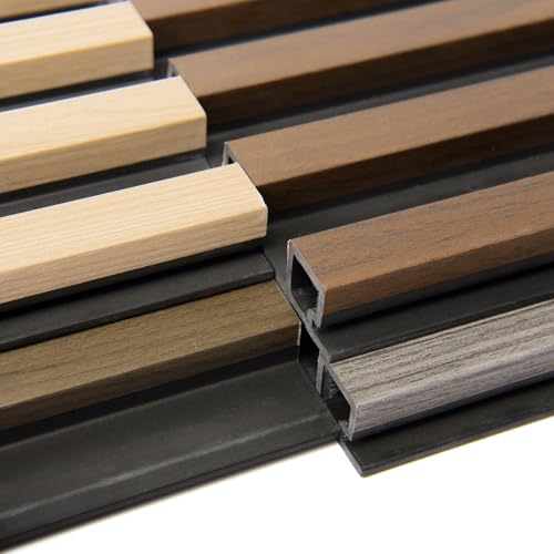 Image of Art3d 6 x 6 in WPC 3D Fluted Wood Slat Wall Panel, Sample Packs - 4 Colors