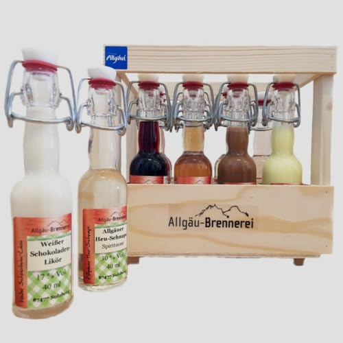 Allgäu-Brennerei 12er Schnaps-Kiste aus Holz