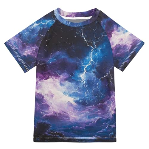 Kids Swimsuit Cloud Lightning Storm Sunscreen T-Shirts Swimwear Sets UPF 50+