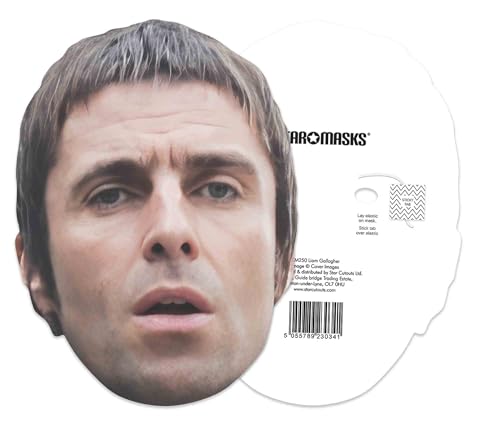 Star Cutouts CMP004 Liam Gallagher Masks Six Pack Cardboard Face Masks With Tabs and Elastic, Liam Masks Six Pack, Lifesize - Image 4