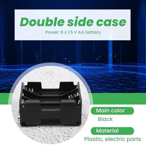 melairo Double Side Spring 6 x 1.5 V AA Battery Holder Case Box Black - Image 3