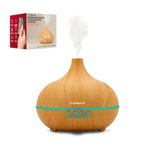 Redlemon Difusor de Aceites Esenciales y Humidificador para Aromaterapia (550 ml), 16 Colores de Luz LED, Purificador de Aire para Aceite de Esencias, 2 Niveles de Niebla, Temporizador, Control Remoto