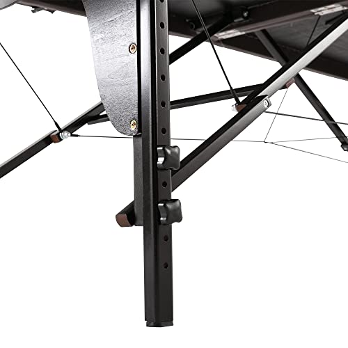 Portable Massage Bed PU Leather Spa Bed 84x38x24-35 Inch 2 Section Adjustable Folding Massage Table Brown - Image 8