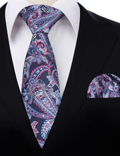 Image of Alizeal Mens 3.15'' Vintage Paisley Tie Pocket Square Set