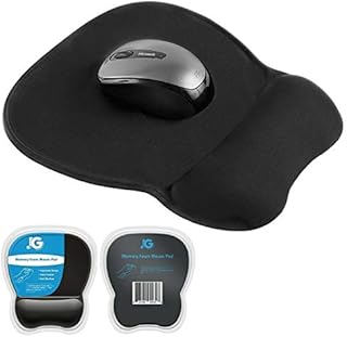 Ergonomic Mouse Pad with Wrist Rest Support, Black | Eliminates All Pains, Carpal Tunnel & Any Other Wrist Discomfort! Non-Slip Base, Stitched Edges! (1)
