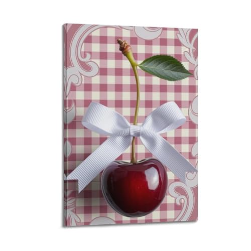 Toile de cerises à carreaux JIDUHON cadre déco pour cuisine et salon