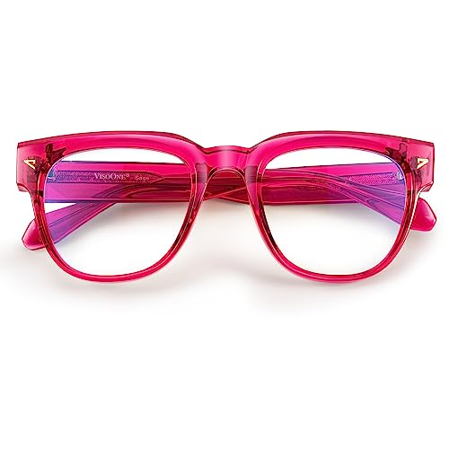 Image of VISOONE Square TR90 Blue Light Blocking Glasses with Anti Glare Computer Glass Woman and Men SAGE