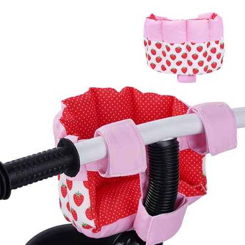 BABESIDE Doll Bike Seat for 12 Inch Dolls Strawberry Doll Carrier for Kids Bike and Scooter Baby Doll Accessories for Outdoor Play Doll Bicycle Seat Gift for Girls Age 3+