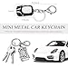 povtii Car Key Chain, Rhinestone Detail 3D Cute Car Model Keychain, Mini Cooper Metal Key Chain with Ring, Car Accessories (Black)