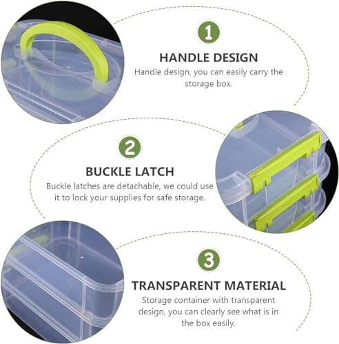 Image of KESI 4-Tiers Stackable Plastic Storage Containers - Portable Boxes for Arts & Crafts Supplies, Jewelry Making