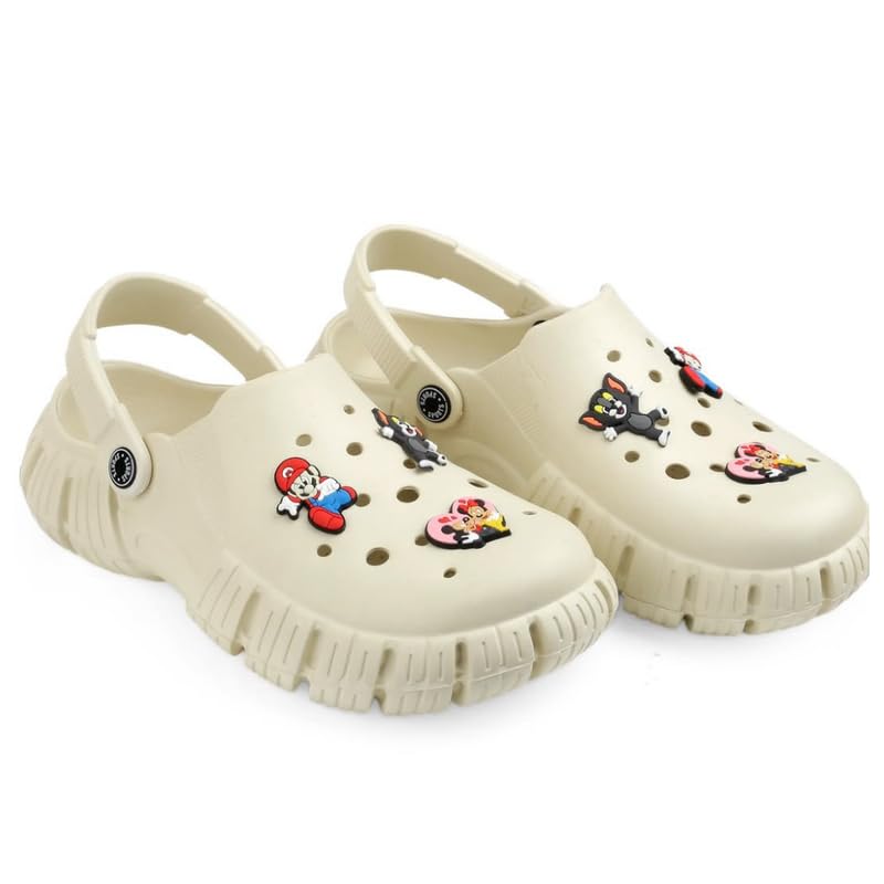 Image of Unisex Kids Clogs Soft Anti Skid Mules Sandals with Adjustable Back Strap Indoor & Outdoor Slipper for Boys & Girls Everyday Use Waterproof Jibbex Slides