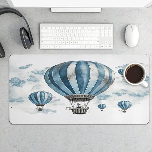 Blue Hot Air Balloon Mouse Pad grande antideslizante miniatura 5