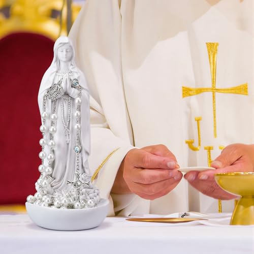 Estatua Virgen María con Rosario 7.8" H Decoración Religiosa miniatura 6