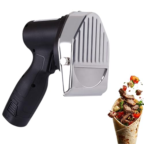 UORDBY Cuchillos de Kebab portátiles inalámbricos/con Cable,Cortador de Carne para Kebab Comercial (Cuchilla de 10 cm, Ancho de Corte de 0-8 mm, Duración de la batería: 120 min) Batterytype