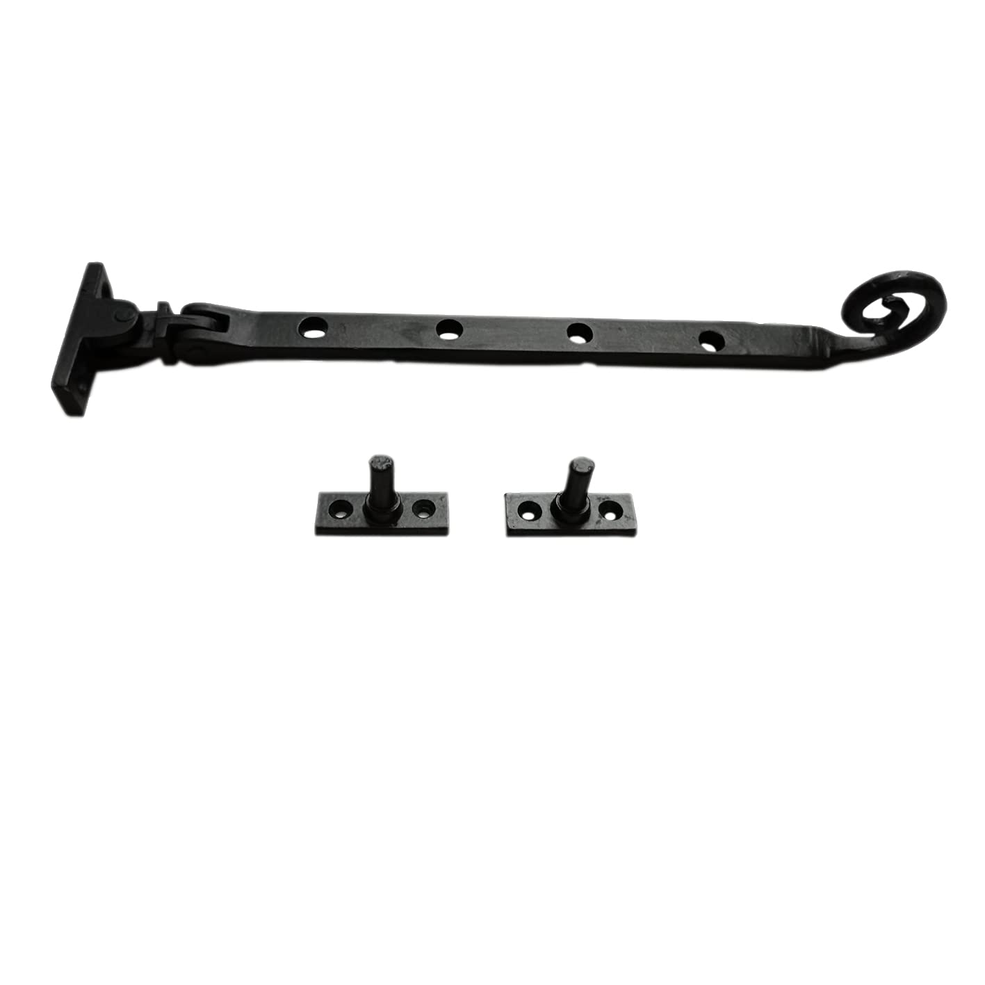 Window Casement Stay Swirl 300mm 12" Black Antique Cast Iron