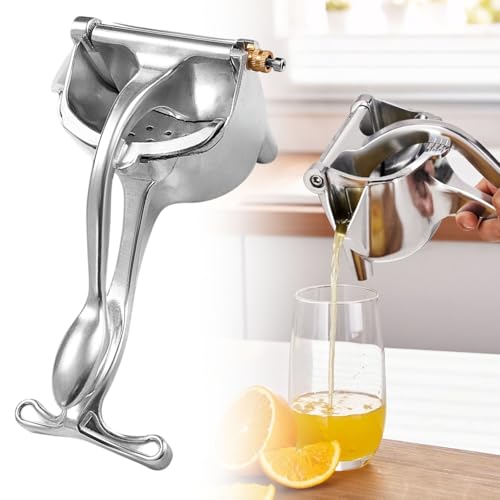 Heavy Duty Manual Fruit Juicer Press, Large Capacity Manual Citrus Squeezer, Portable Aluminum Juicer for Kitchen Use, Detachable Hand Press Lemon Juicer for Home Use (1)