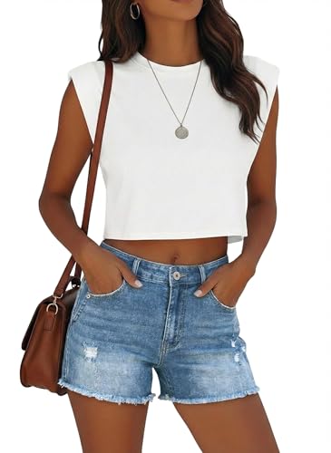 Image of CHICZONE Womens Mid-High Waisted Stretchy Denim Jean Shorts