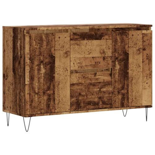 vidaXL Buffet Vieux Bois 101,5x35x70 cm Bois d’ingénierie, Meuble de Rangement, Meuble de Rangement de Cuisine, Meuble de Rangement de Salon
