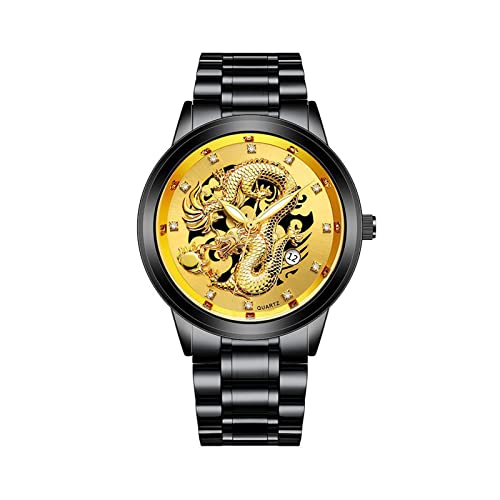 Montre à quartz en acier inoxydable pour homme, C, One Size
