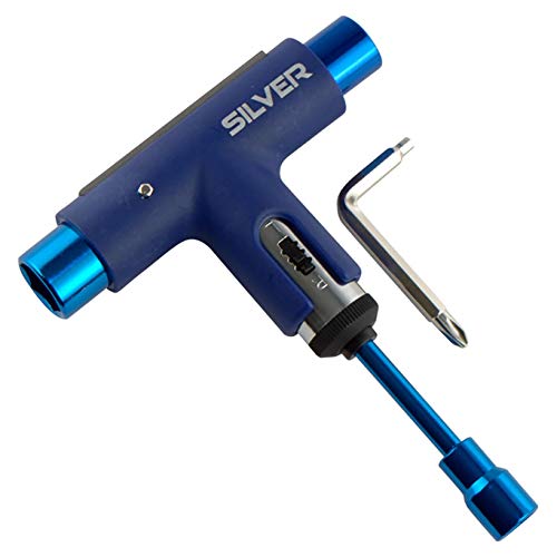 Silver Premium All-in-One Multi Function Ratchet Skate Tool (Spectrum Blue)