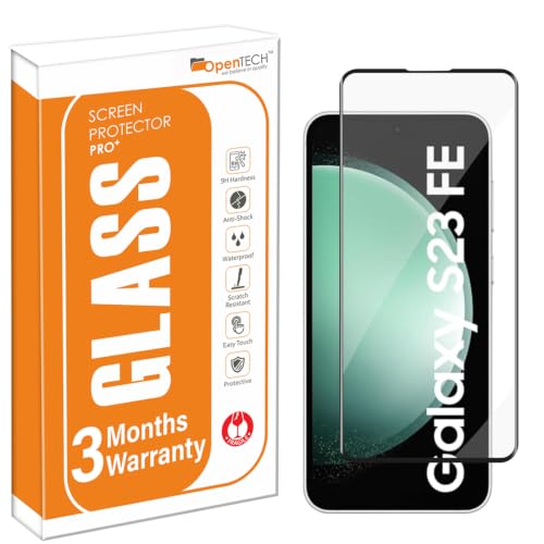 Image of OpenTech Military-Grade Tempered Glass Compatible for Samsung Galaxy S23 FE 5G with Edge to Edge Coverage and Easy Installation kit