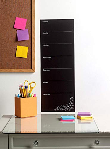 Wallies Vinyl Wall Decals, Peel And Stick Weekly Calendar Chalkboard Wall Decal, 9'' X 25'' #TOP2