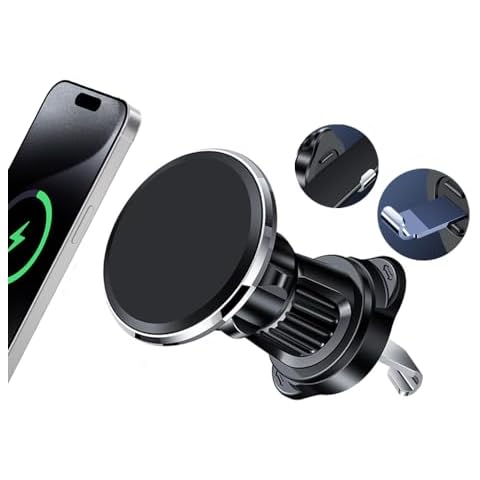QUEMISS Car Phone Holder Mount for Metal Hook Car Mount Strong Suction Vent Cell Phone Holder Mount Phone Holders for Your Car Mount Compatible with All Smartphones of iPhone, Huawei, Xiaomi Samsung Cover