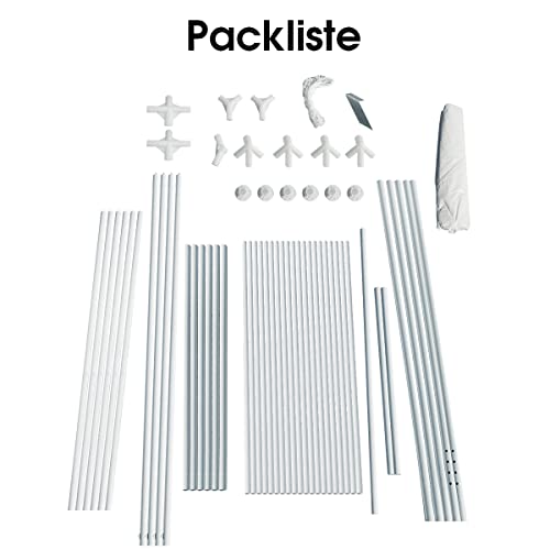 COSTWAY 6x3m Pavillon Gartenpavillon Partyzelt, Gartenzelt für Partys, Hochzeit & Aktivitäten, Weiß