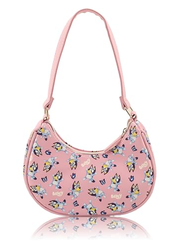 Bluey Hobo Handbag Purse for Girls | Official Crossbody Shoulder Bag with Adjustable Strap | Small PU Leather Toddler Purse Preschool Handbag Travel Tote Everyday Mini Purse for Kids Ages 3+