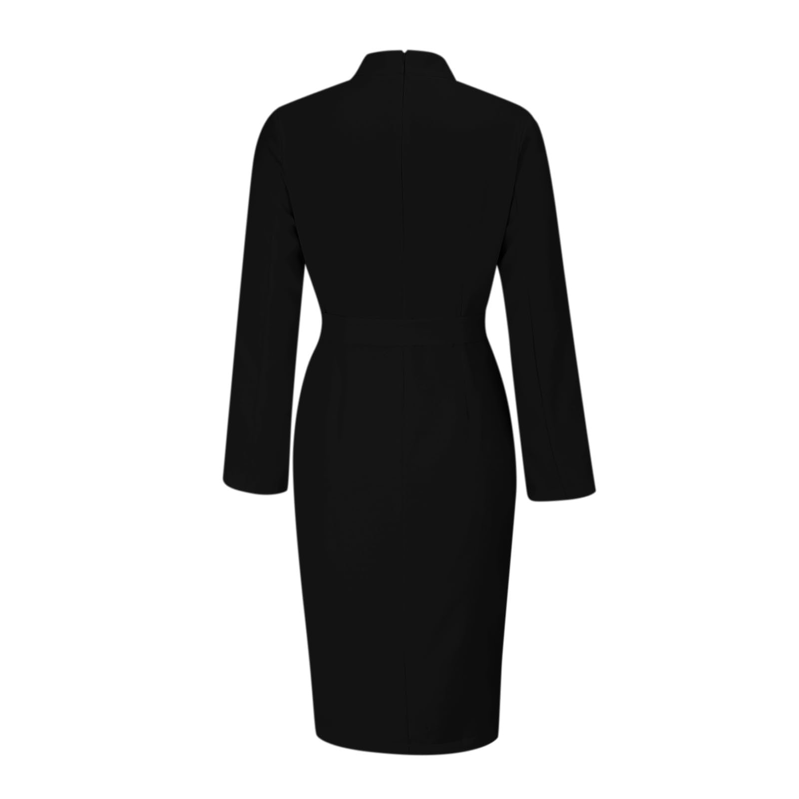 Robe noire pour femme - Robe moulante - Robe crayon - Robe de bureau - Robe d'affaires