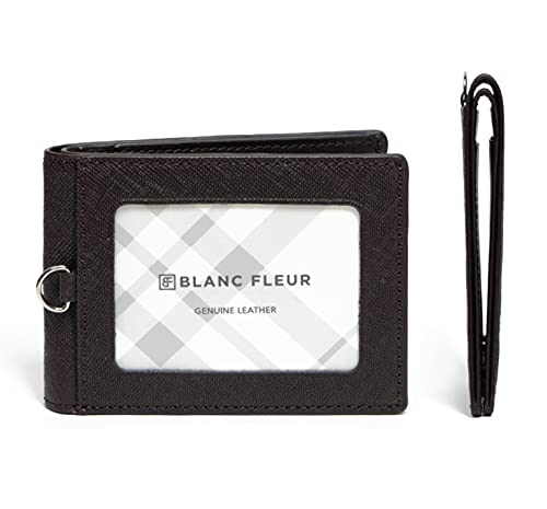 maskfactory Slim Leather Card Wallet, Folding, Snap Button, Lanyard set (style D - Lanyard set, Brown)(Stwees Card Wallet)