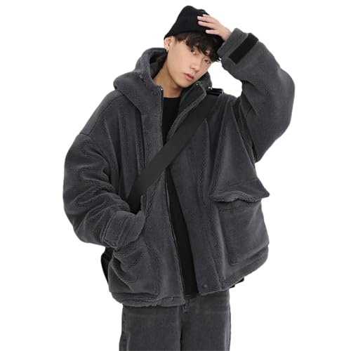 Manteau chaud pour hommes contre le froid veste d'hiver ample à capuche zippée confortable