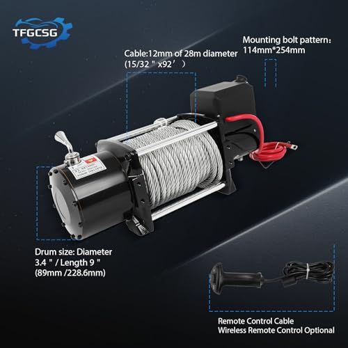 Winch Eléctrico 18000lbs 12V con Control Remoto miniatura 5