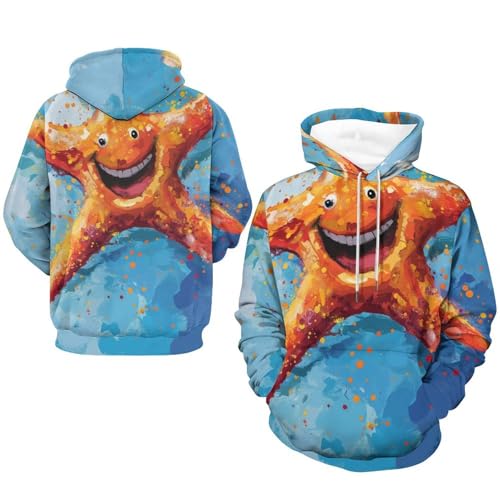 Sweat à capuche étoile de mer rigolote unisexe taille S