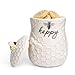 Young's Inc. Ceramic Honey Bee Cookie Jar with Lid and Handle – Honeycomb Design, 5.75