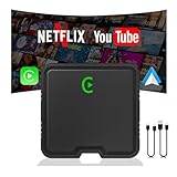 Wireless Carplay Adapter with Netflix YouTube TF Card Plug & Play, Wireless AI Box Car Play Adapter & Android Auto Dongle Easy to Setup, Fits for OEM Wired CarPlay Cars
