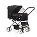 ywewsq Passeggino per Cani/Gatti Facile da Piegare con Una Sola Mano, passeggini per Cani a 4 Ruote per Cani di Taglia Media, Maniglia di Spinta Reversibile Passeggino per Cuccioli e Gattini Cockpi