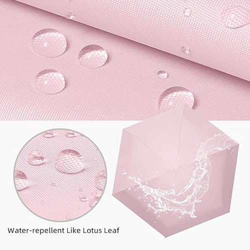 Image of REXERA Travel Mini Folding Compact Umbrella with Case, Manual Open 6 Ribs Lightweight Portable, Small Sun & Rain Pocket Umbrella for Girls and Women- Use in Rain & Summer