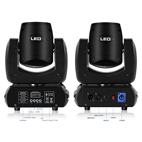 DELIBANG Lyre LED 100W RGB DMX lumière disco scène 8 prismes Tête Mobile 8 Gobos rotatifs+12 couleurs Gradation 0 à 100% Eclairage lumière fête pour DJ Bar Bande Mariage Noël Halloween