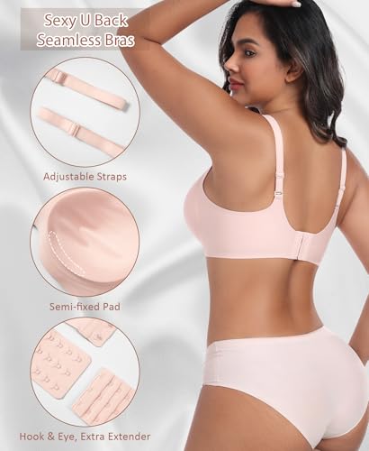 Image of Ganado Seamless Wireless Bras for Women No Underwire Bras Supportive Bralette Padded Comfort T Shirt Bra