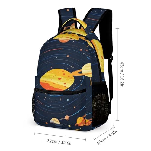3Pcs Backpack Sets Solar System Planets Print Travel Daypack 3 in 1 Lightweight Backpack Set with Lunch Bag And Cosmetic Bag2